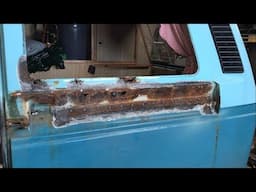 How to repair a VW T25 T3 rear window aperture, welding, panel making, restoration