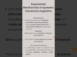 Experiential Metafunction in Systemic Functional Linguistics