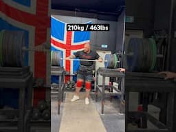 210kg / 463lbs overhead. Ft Hafthor Bjornsson