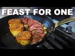 One-pan mini-roast with fondant potatoes (Christmas dinner for 1 or 2)