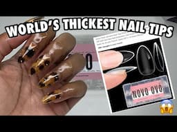 Trying The World’s Thickest Almond Soft Gel Nail Tips From Amazon | Novo Ovo Thick Nail Tips