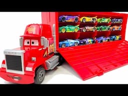 Mattel Miniature Cars Set! Let's Look at 12 Types of Disney Cars. With Big Trailer ライトニングマックイーン