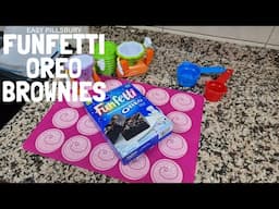 How to Bake Funfetti Oreo Brownie | Fun With Layla!