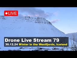 LIVE 30.12.24 Exploring Westfjords during winter in Iceland, drone live stream