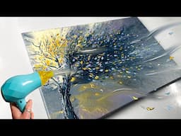 STUNNING Stormy Tree Art! Glue Gun + Texture Techniques | AB Creative Tutorial