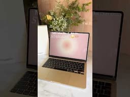 M3 MACBOOK AIR in starlight! 💫 so gorgeous!! #macbookair #macbook