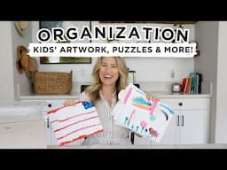 ORGANIZE! Managing Kids Artwork!! Puzzles, Books and More