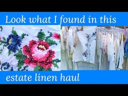 #ThriftyThursday vintage linen doilies embroideries & cutwork haul for slow stitch #slowstitching