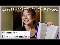 Good Friday, 1613 Riding Westwards by John Donne. Summary and line by line analysis. A level Poetry