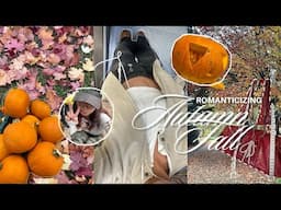 cozy autumn/fall days in my life - pumpkin carving, thrift haul, homebody