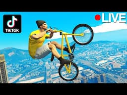 Recreating VIRAL GTA 5 STUNTS on Tik Tok #54! 🔴LIVE