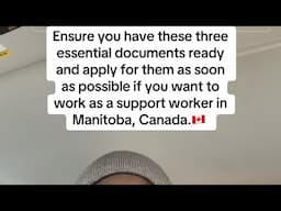 Get these 3 essential documents and apply ASAP to work as a support worker in Manitoba, Canada!🇨🇦