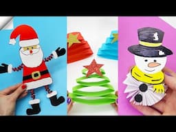 10 DIY christmas Easy paper crafts  5 minute crafts christmas  Moving christmas toys