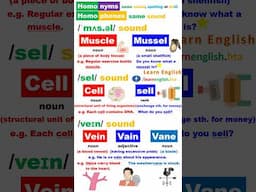 Homonyms and Homophones English Grammar