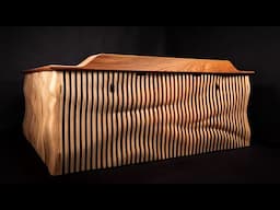 Making A Bespoke Hand Carved Elm Desk | Parametric Wave With Hidden Storage!