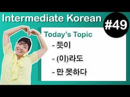 [Learn Korean I４９]  ”– 듯이 ” , ”– (이)라도” , ”– 만 못하다”