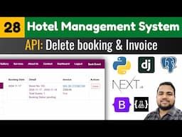 How to delete booking 📅 data with invoice 🧾, Hotel management system, Django Next.Js tutorials