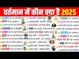 वर्तमान में कौन क्या है 2025 | vartman me kon kya hai 2025 | Current affairs 2025 Wartman mein kaun