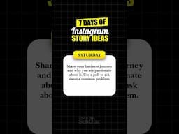 Instagram Story Ideas to Use for a Week #instagramstory #instagrammarketing