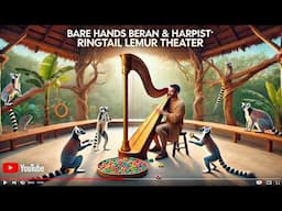 Soothing Harp Music and Fruit Loop Snacks for Ringtail Lemurs | #Harp #Animals 🎶🐒