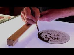 The Glass Painter's Method: a lovely way to paint a heraldic stained glass lion