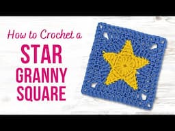 How to Crochet a Star Granny Square | Step-by-Step Tutorial US TERMS🌟