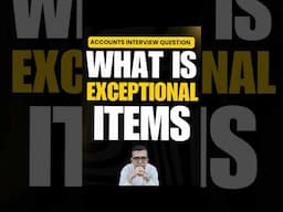 What is Exception Items in Statement of P&L | Accounts Interview Question | #accounting #accounts