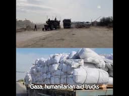 Humanitarian Aid Trucks Continue to Cross Kerem Abu Salim Border After Gaza Ceasefire