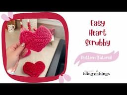 Valentine's Day Heart Scrubby Crochet Pattern, How to Crochet a Heart Scrubby