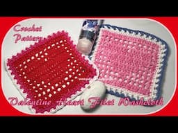 FRIDAY FUN DAY! Valentine Heart Filet Washcloth Crochet Pattern