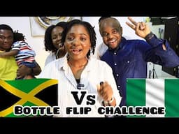 WATER BOTTLE FLIP CHALLENGE JAMAICA VS NIGERIA 😂 Guess who won !!🤔