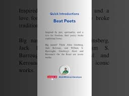 Beat Poets Quick Introduction #Shorts by Alok Mishra #alokmishra #learningshorts