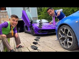 Mr. Joe on Opel Found Car Keys VS Mr. Joker on Lamborghini  for kids