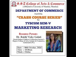 Crash Course Series  Marketing Research  TYBCOM (Sem V)