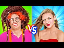 POPULAR VS NERD STUDENT! Amazing Makeover School Hacks y 123 GO!