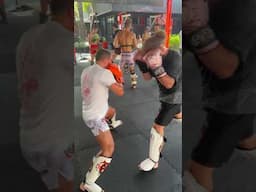 Rafael Fiziev teaches counter drill in Kickboxing class @ Tiger Muay Thai