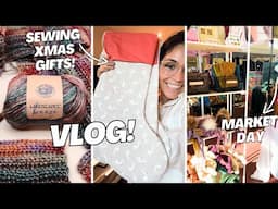 Sewing Xmas Gifts +Market  day + Current WIPs | VLOG