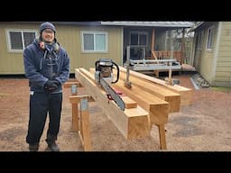 Chainsaw Milling Logs Into Beams | Cabin Rot Repair Begins!