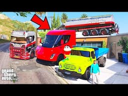 Franklin And Shinchan Stealing Most EXPENSIVE Commercial Trucks In GTA V