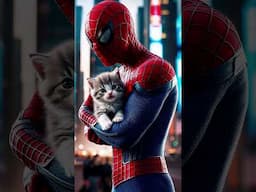 Spiderman hug a baby kitten 😍