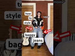 how to style BAGGY JEANS! 👖✨ #outfitideas #styletips #baggyjeans #unisex #androgynous #styleinspo