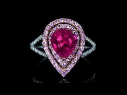 VIVID Pink Tourmaline Fancy Sapphire Diamond Ring GIA CERTIFIED 14k White Rose Gold 2.62 tcw NATURAL