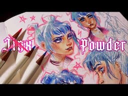 💣 Arcane JINX POWDER sketches // trying out new art materials! Irojiten colored pencils + markers