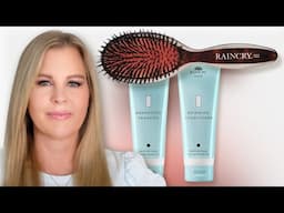 Raincry $135 Boar Bristle Hairbrush + Color Safe Shampoo & Conditioner