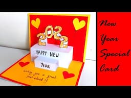 Happy New Year Card 2022 | How to make New Year Greeting Card | New Year Card Making Handmade Easy