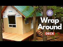 Continuing the Wrap Around Deck Without Her - Building a Tiny Cabin Ep. 29