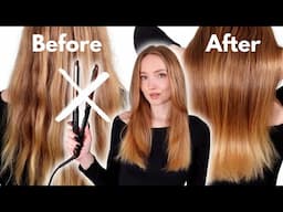 How to Straighten Hair with No Heat. The Wrap Method Tutorial.