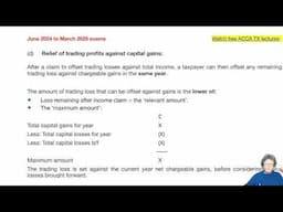 Chapter 6 Tax Adjusted Trading Losses – Individuals (part 3) -  ACCA TX-UK Taxation (FA 2023)