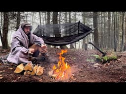 Solo Winter Hammock Camping | A Freezing Night in the Woods