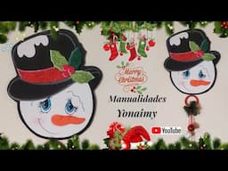 ⛄ CARITA DE MUÑECO DE NIEVE PARA  ADORNO NAVIDEÑO🎅⛄